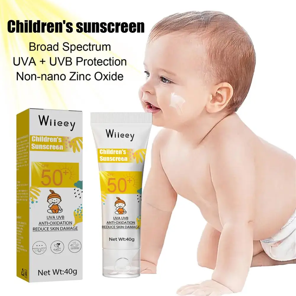 Children Sunscreen Refreshing Oil Free Sun Protector Mild Non-irritating Anti-Oxidation Outdoor UV Resistance Body Lotion Cream