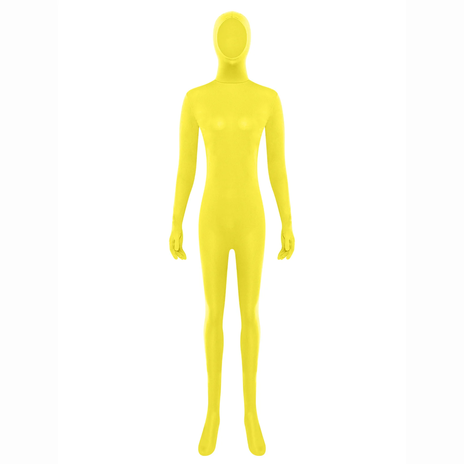 

Women Men Hooded Jumpsuit Full Body Bodysuit Unisex Solid Color Close-Fitting Romper Rave Party Nightclub Clubwear Yoga Workout