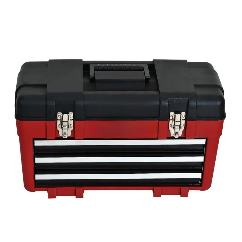 Grande caixa de armazenamento de metal tipo gaveta plana, caixa de ferramentas, caixa de armazenamento de grande capacidade