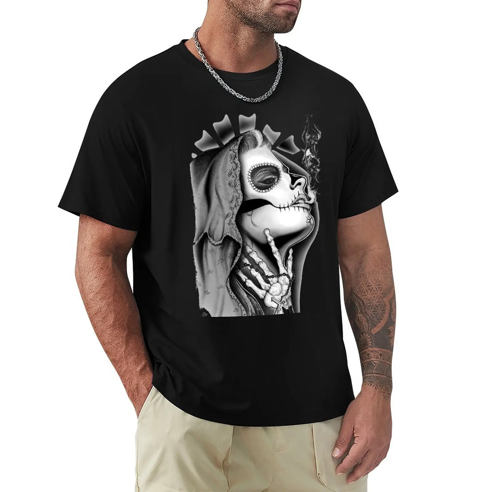 

420 Mary Design Chicano Tattoo Art T-Shirt quick-drying football t shirt slim fit t shirts for men