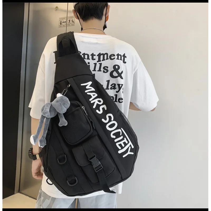 Korean Trend Men\'s Messenger Shoulder Bag Sports Travel Large Capacity Backpack Female Students Crossbody Chest Casual Bag bolso