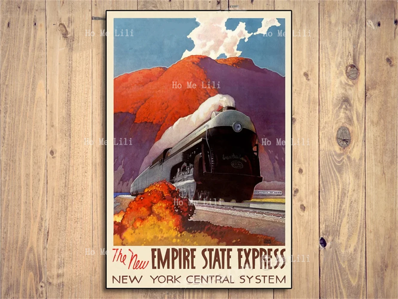 1940s Empire State Express New York Central System Classic Travel Poster Canvas Wall Art Unique Home Decor