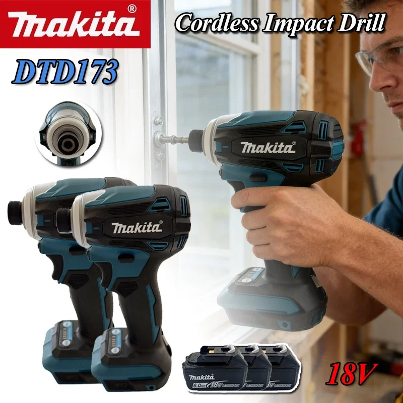 

Аккумуляторный ударный шуруповерт Makita DTD173 2026 года, 1800 об/мин, 180 Нм, бесщеточный двигатель, электрическая дрель, режимы Wood/Bolt/T-Mode, для аккумуляторов 18В