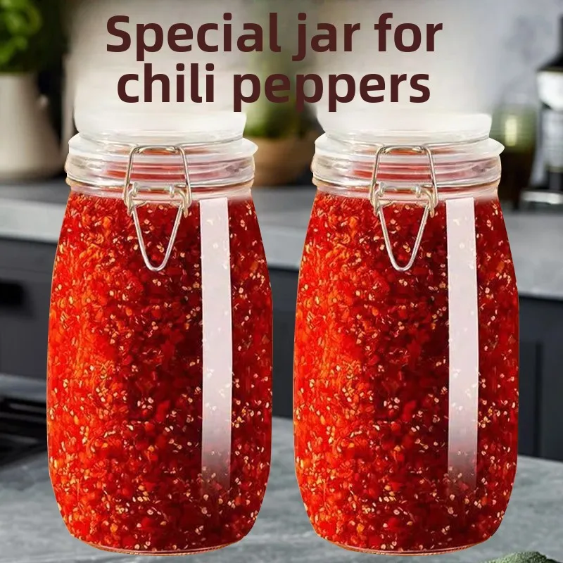 

Стеклянная банка для ферментации пищевых продуктов, для приготовления острого соуса, для домашнего использования, кухонный контейнер для хранения, овальной формы