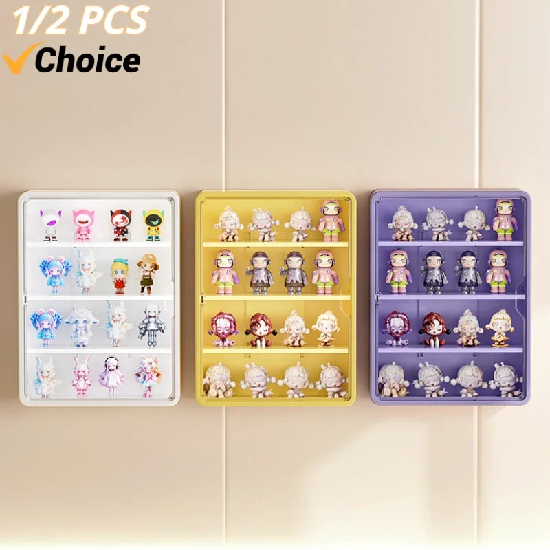 Wall Mounted Storage Box For Action Figures Magnetic Suction Display Rack Organizer for Blind Box Toy Dustproof Doll Storage Box