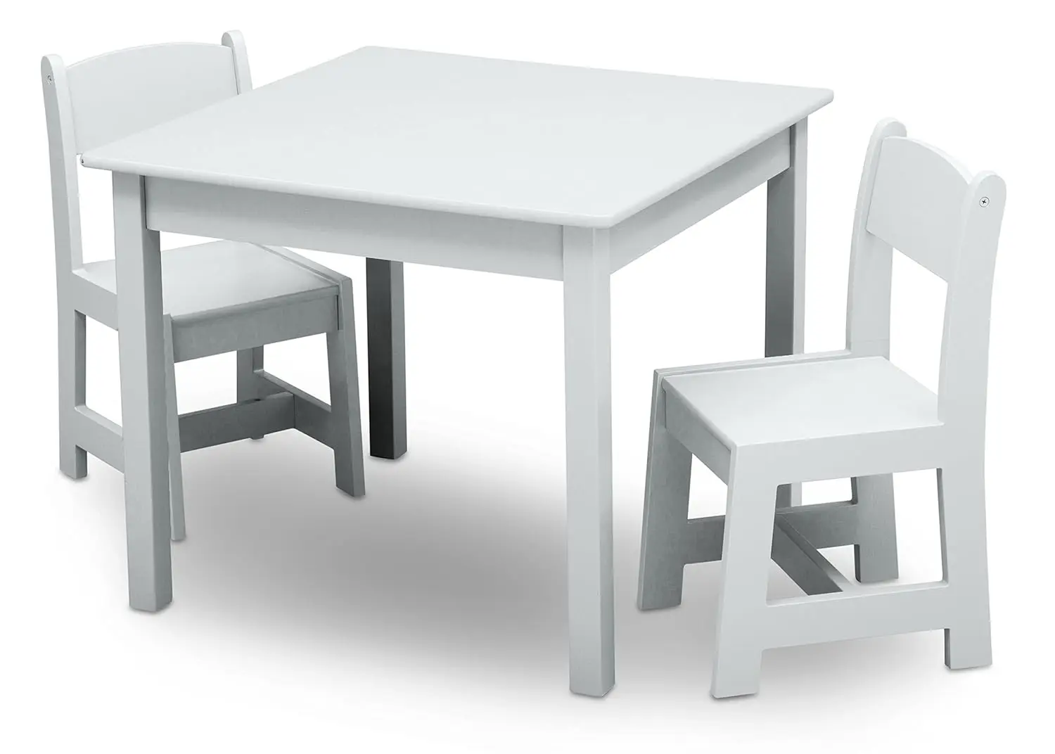 

Kids Wood Table and Chair Set for Toddlers, Arts & Crafts, Snack Time - Greenguard Gold Certified, White, 3 Piece
