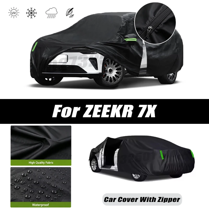For ZEEKR 7X Car Covers Outdoor Waterproof Sun Rain Snow Protection UV Car Zipper Design Car Cover Accessories