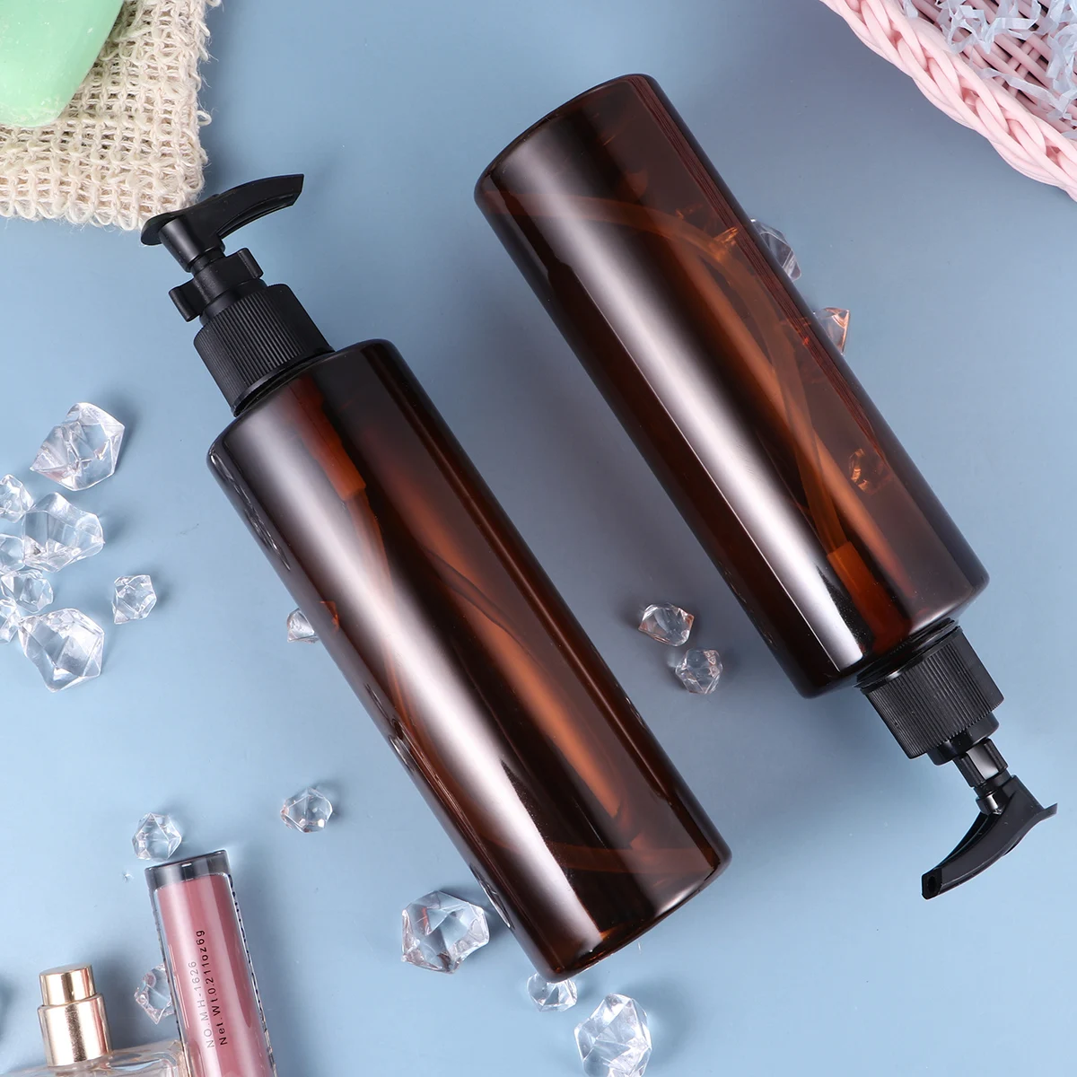 

6pcs Empty Bottle Press Pump Refillable PET Plastic Subpackging Large Capacity Bathroom Bedroom Travel Dispensing