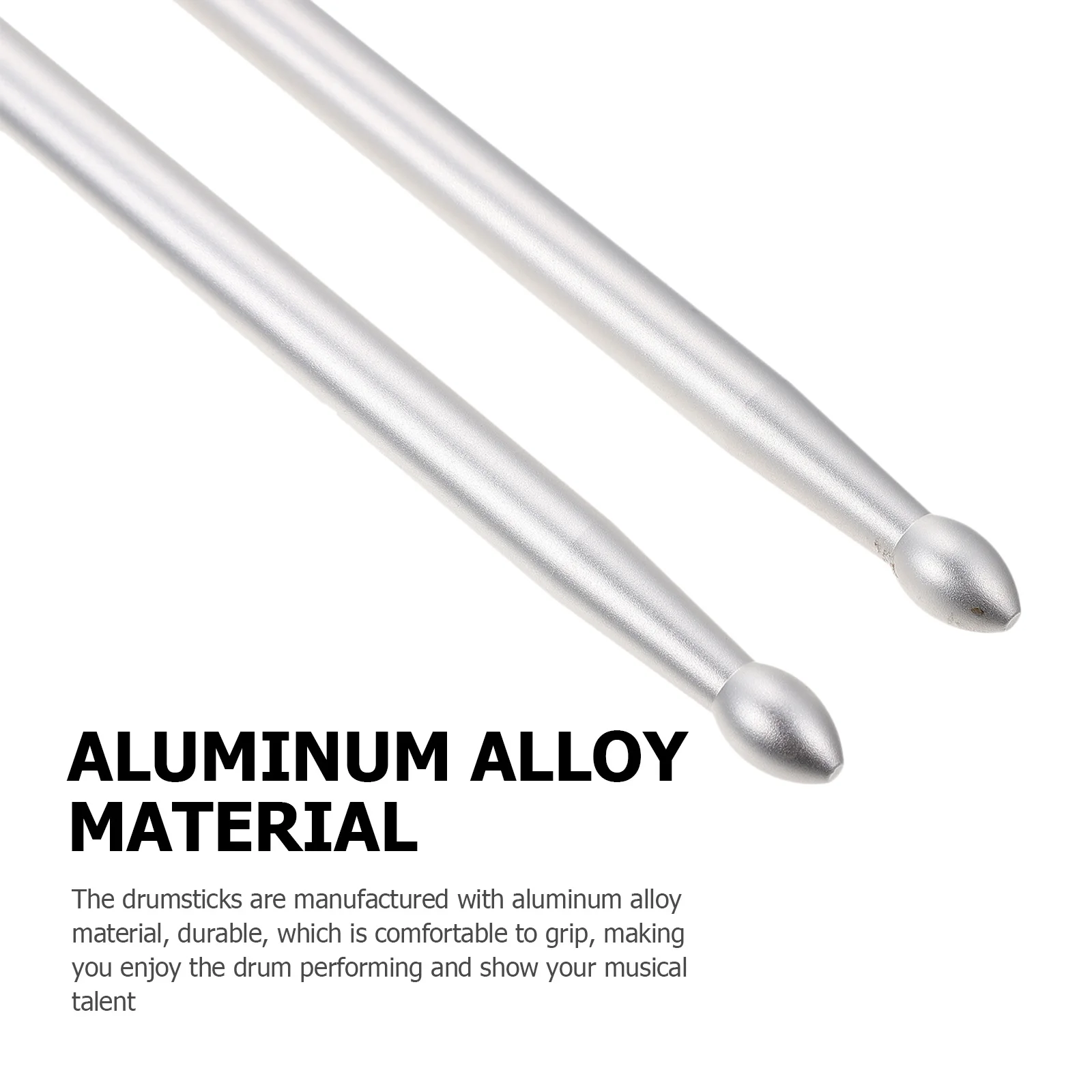

2 Pcs Instrument Aluminum Alloy Drum Rods Drumsticks for Electronic Percussion Instruments Silver