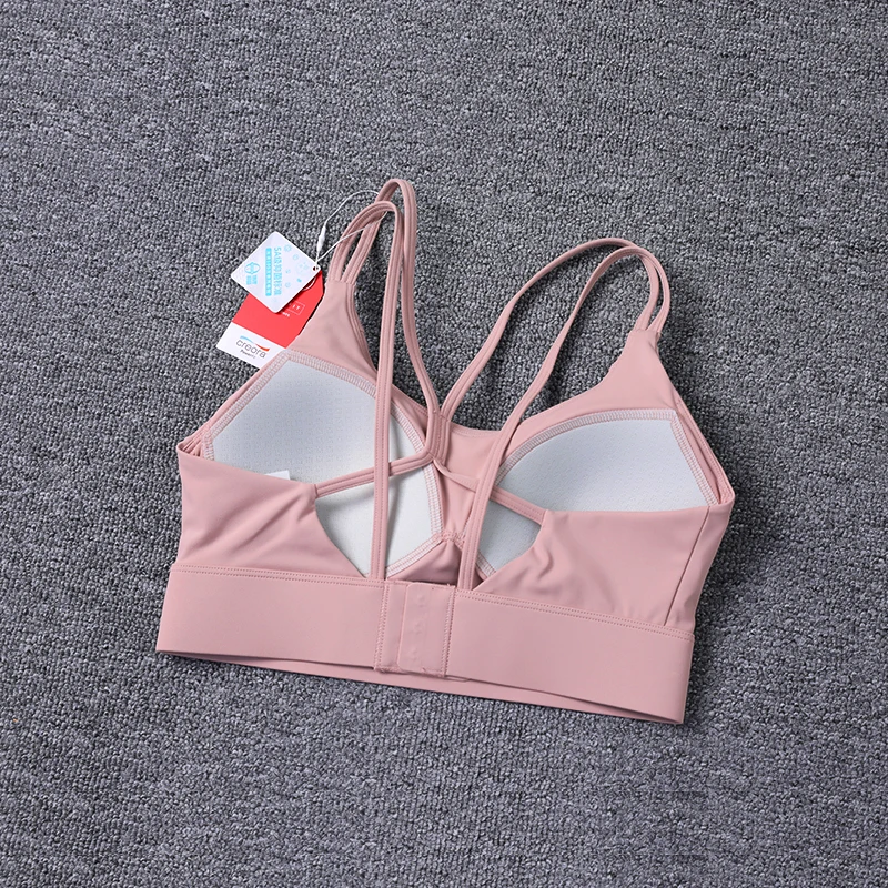 

Новый женский спортивный бюстгальтер с подкладкой без костей, перекрещенная спина, нижнее белье для фитнеса, грудастое нижнее белье с высокой поддержкой, ударопрочный жилет для бега, тренажерный зал, бюстгальтеры для йоги