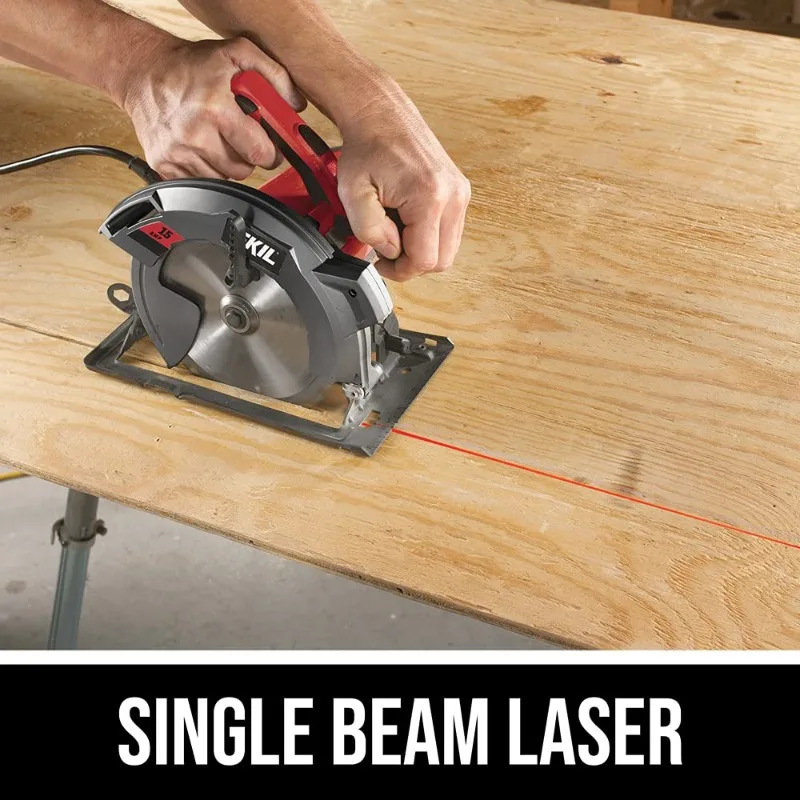 Amp 7-1/4 Inch Circular Saw with Single Beam Laser Guide - 5280-01