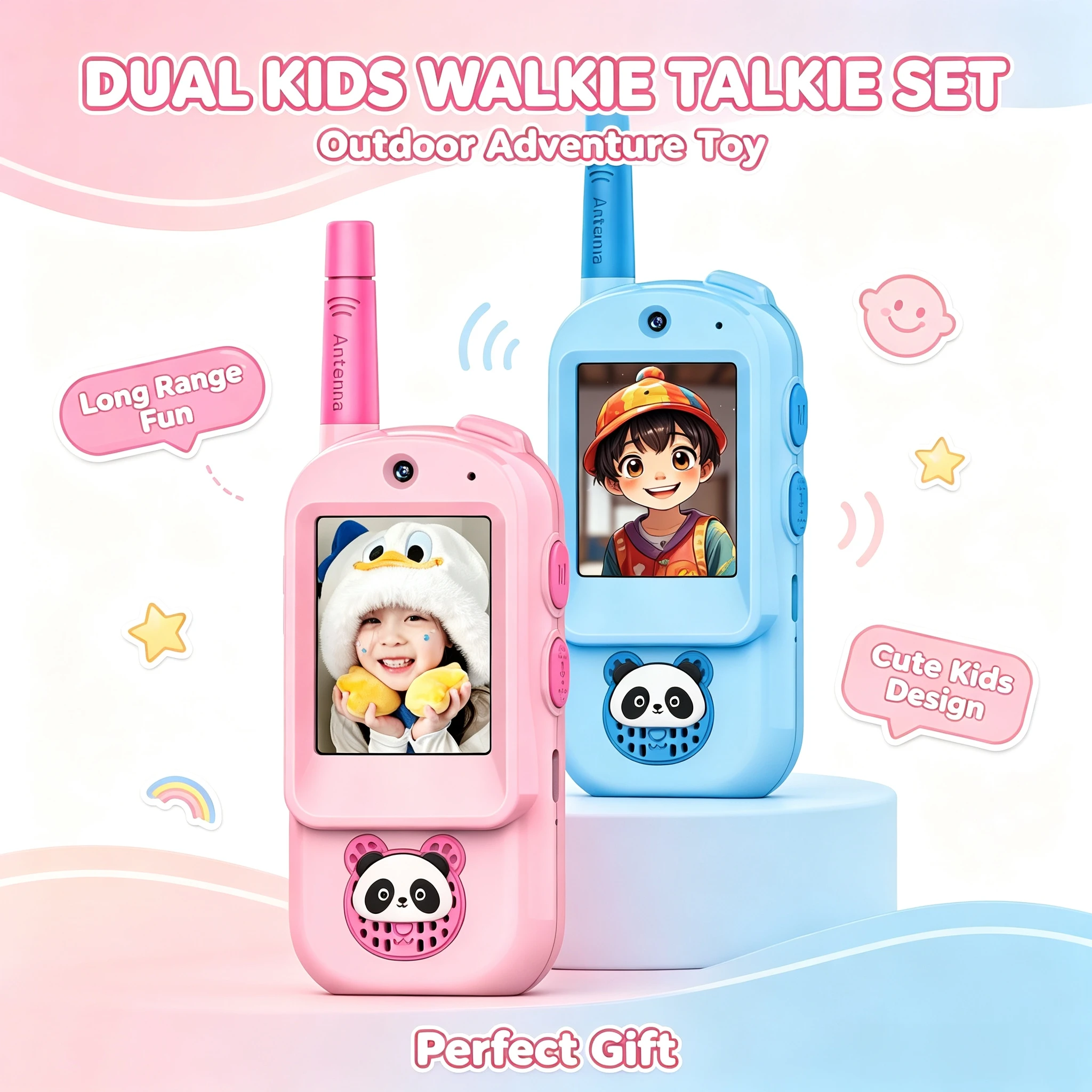 d23-video-walkie-talkies-for-kids-2-pack-usb-rechargeable-intercom-walkie-talkie-2-screen-one-click-call-child-video-intercom