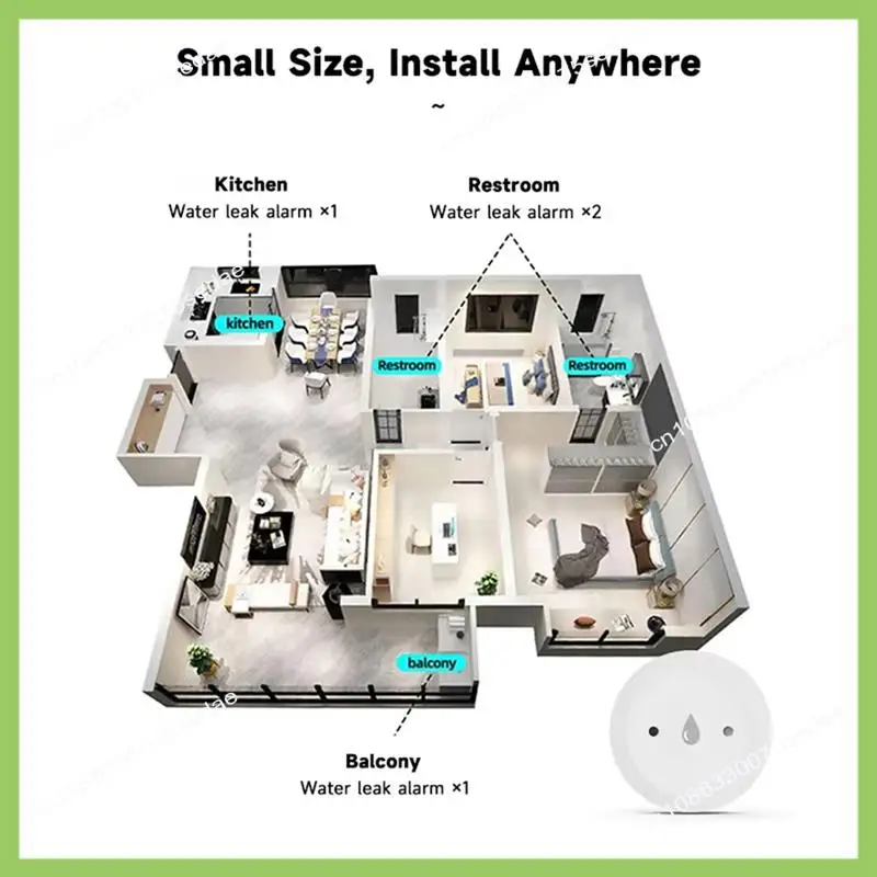 Y19A Overstromingslekdetector App Bewaking op afstand Zigbee Waterlekdetector met Zigbee Gateway
