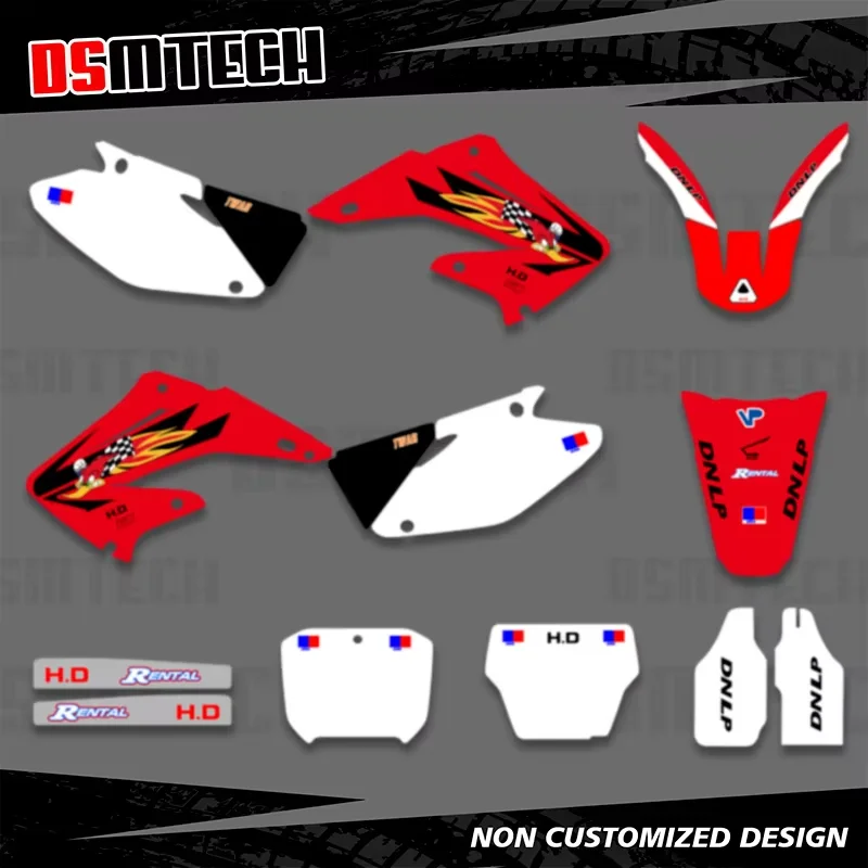 

DSMTECH мотоциклетный фон, индивидуальный номер, имя, графические наклейки, наборы наклеек для HONDA CR125 CR250 CR125 CR250 2002-2012