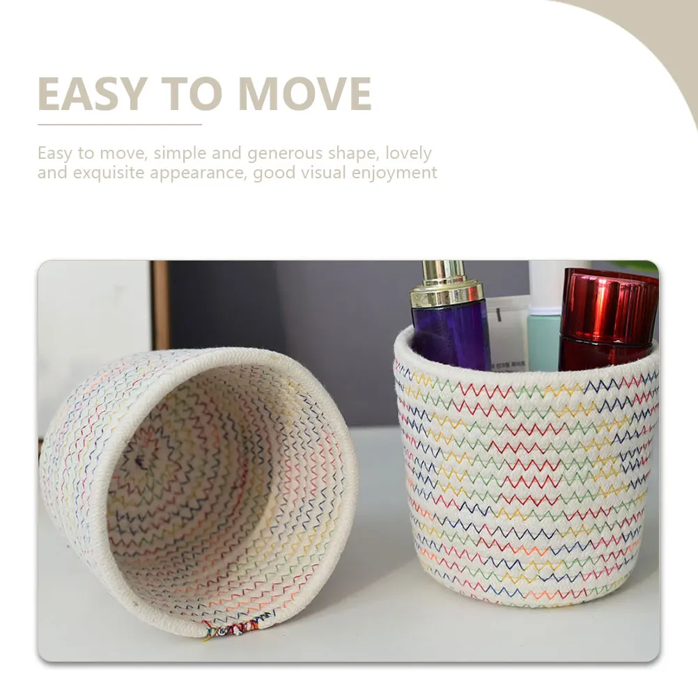 

Cotton Rope Storage Baskets Woven Desk ganizers Home Decor Small Toy Baskets Elegant Table Accessories