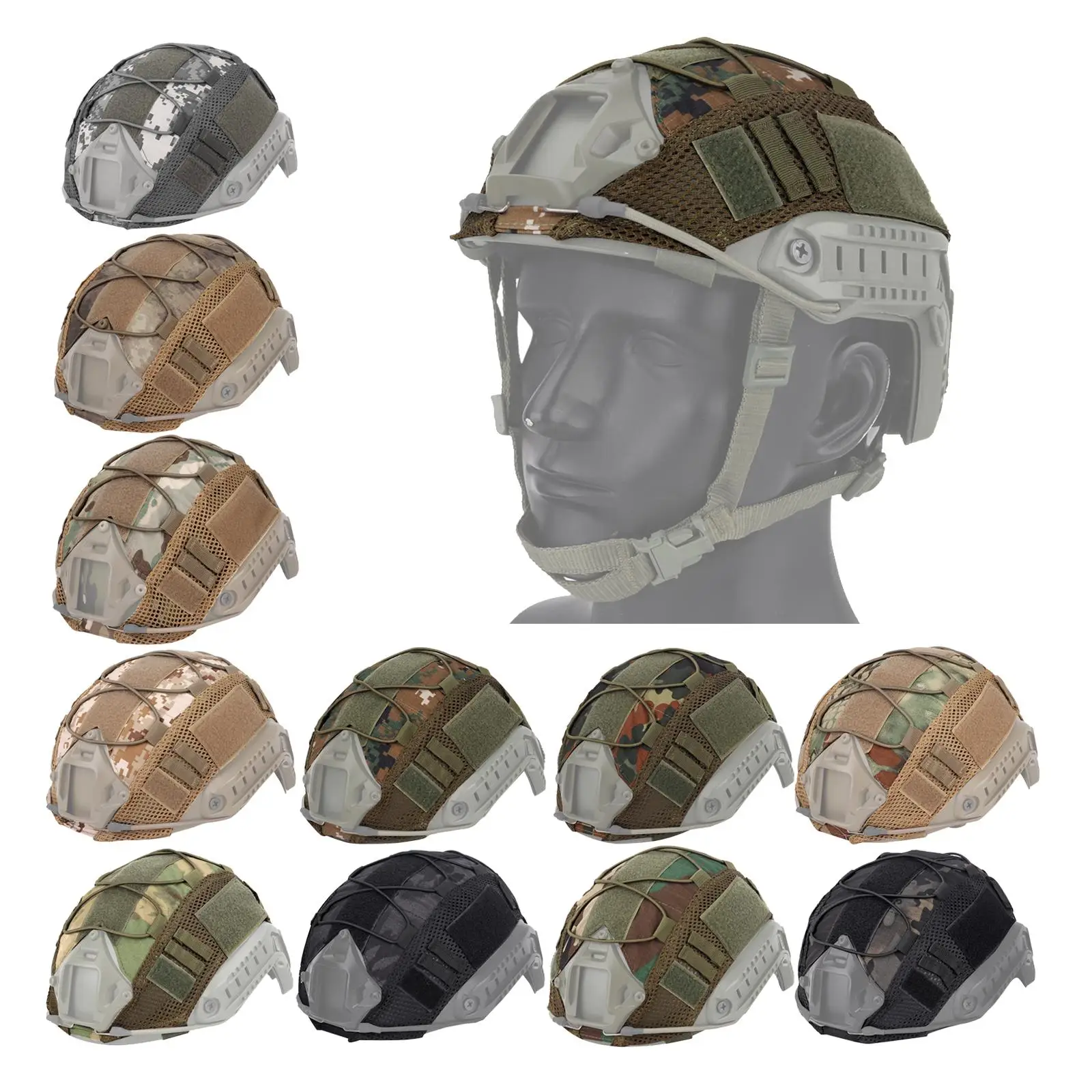 Tactical Fast Helmet Scratch Resistant Shooting Hunting Sports Military Helmet Camouflage Cover for Fast MH PJ BJ Helmet