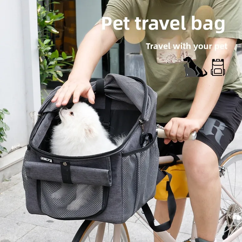 

Дорожная сумка для домашних животных, портативный рюкзак для кошек и собак, велосипедная сумка для домашних животных