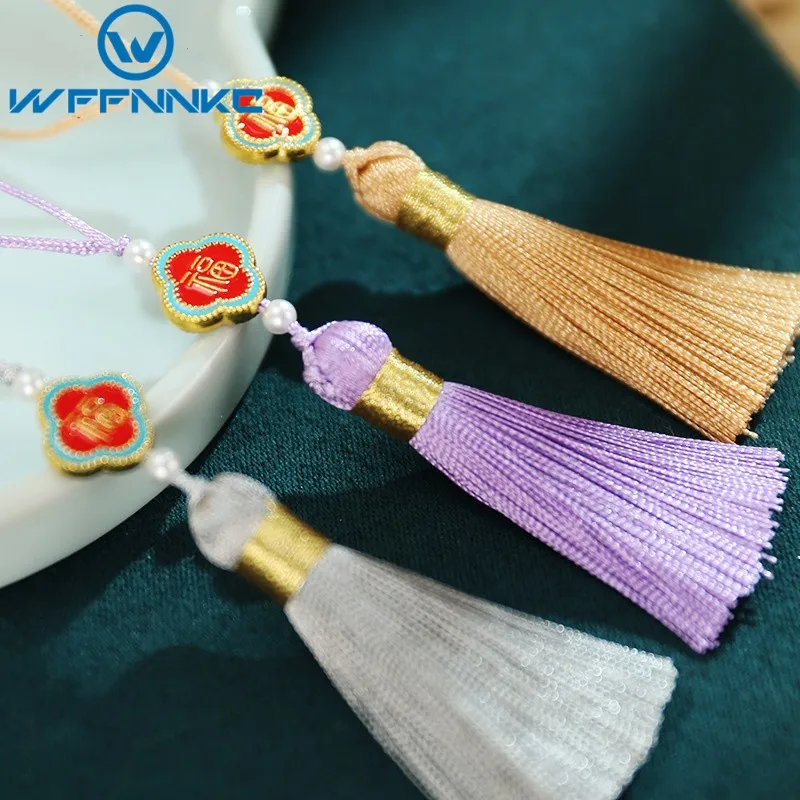 WFFNNKC 5-10Pcs Retro Spun Gold Wire Tassel Pendant Tang Suit Hanfu Waist Hanging Ornament DIY Curtain Garmen Bag Craft Supplies