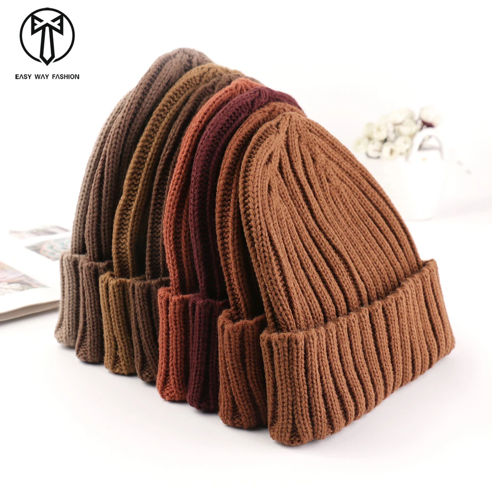 Tailor Smith Fashion Custom Plain Men Hat Winter Warm Knitted Beanie 100% Acrylic Wholesale Hats For Men