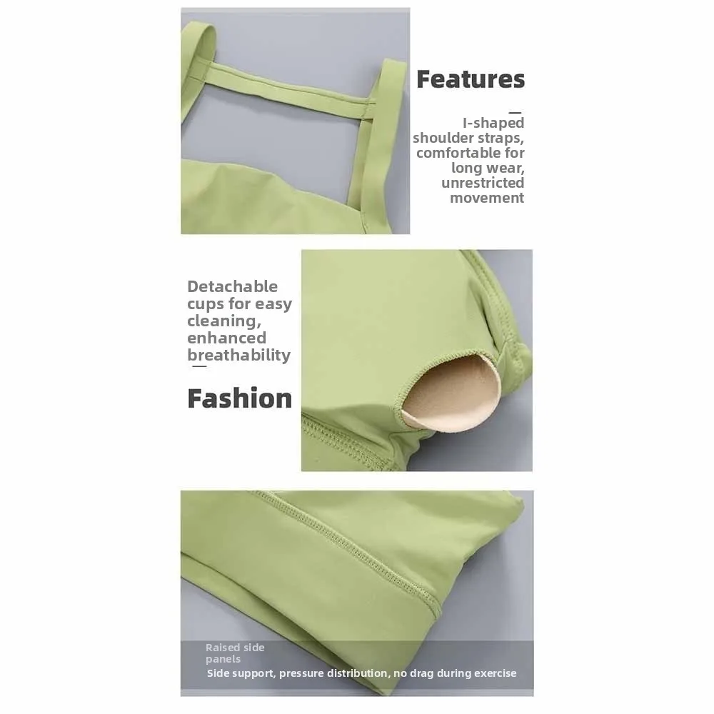 حمالة صدر رياضية نسائية قابلة للإزالة، مقاومة للصدمات، دعم عالي التأثير، حمالة صدر رياضية من الخلف، حزام عريض، ملابس داخلية لليوجا #2