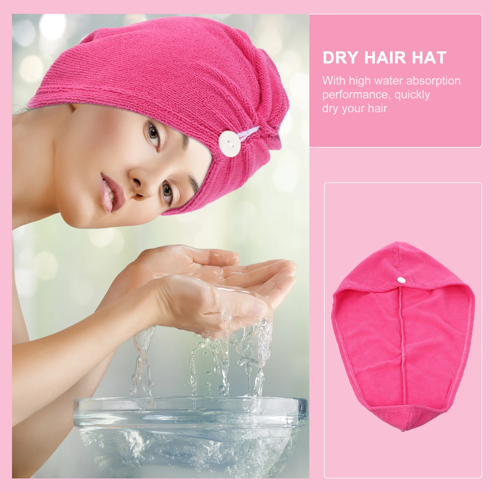 

Dry Hair Cap Turban Towel for Wet Drying Turbans Quick Wrap Fiber Microfibre Women's