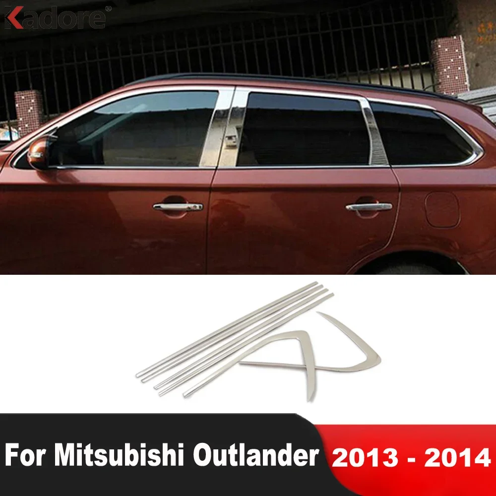 Window Frame Sill Trim For Mitsubishi Outlander 2013 2014 Stainless Steel Car Windows Molding Garnish Strip Accessories