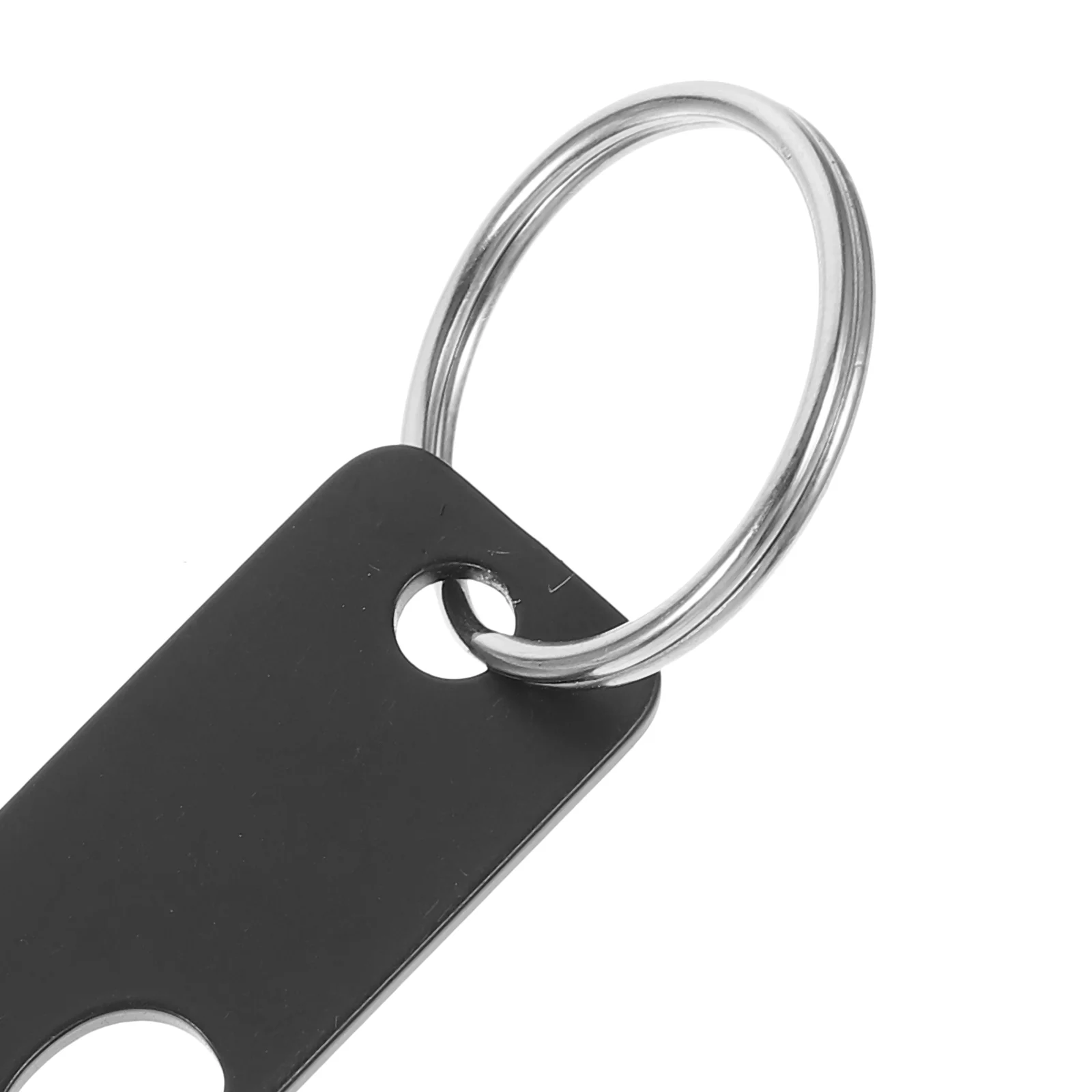 4 Pcs Trolley Token Key Rings Cart Handtruck Tokens for Shopping Black Stainless Steel Chain