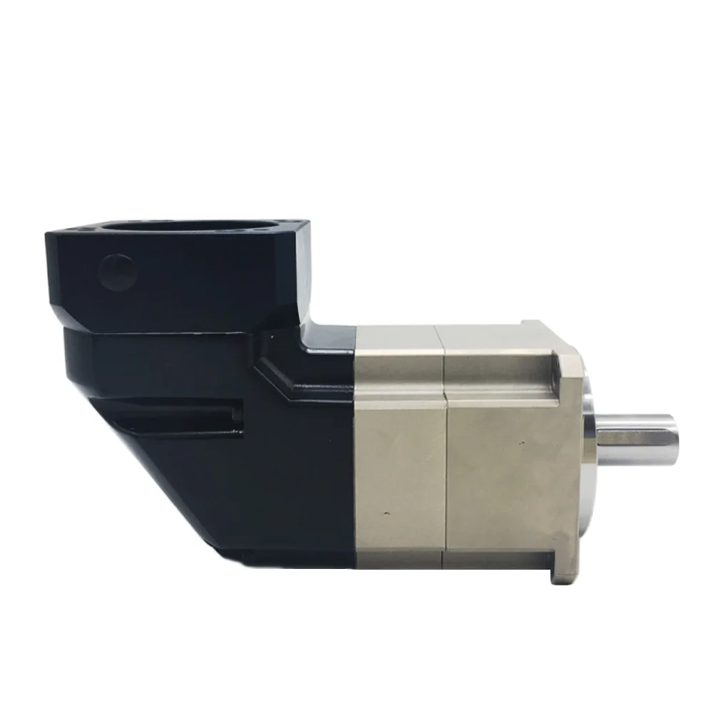 Right Angled Planetary Gearbox Helical Gear Corner Reducer 5Arcmin 22mm Input for 110mm 130mm Flange 1KW Servo Motor