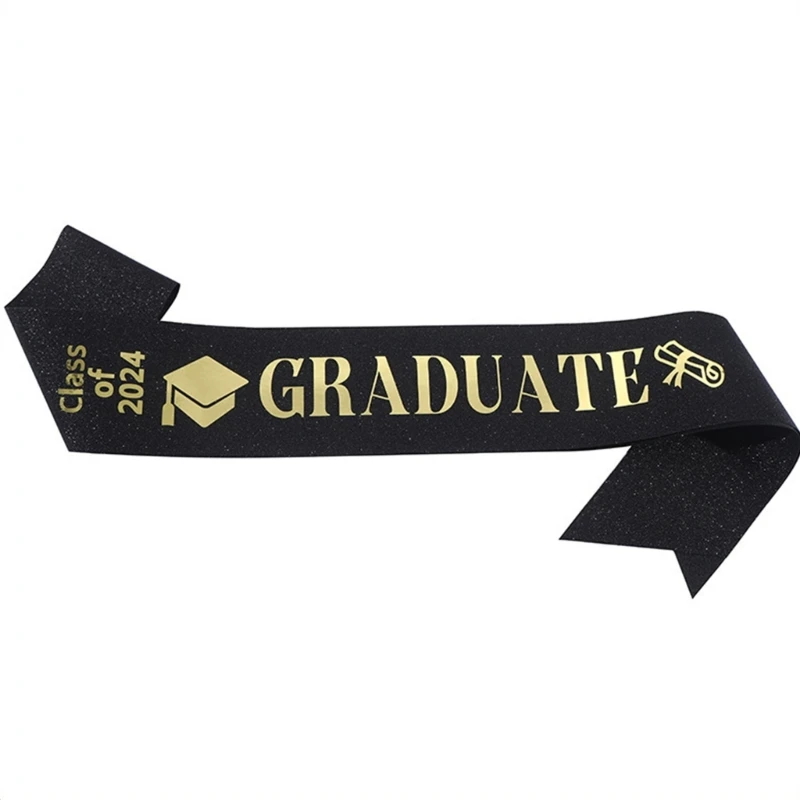 

Graduation Stole Black Soft Sash Unisex Teens Graduation Stole Scarf for College Student Graduate Photograph X4YC