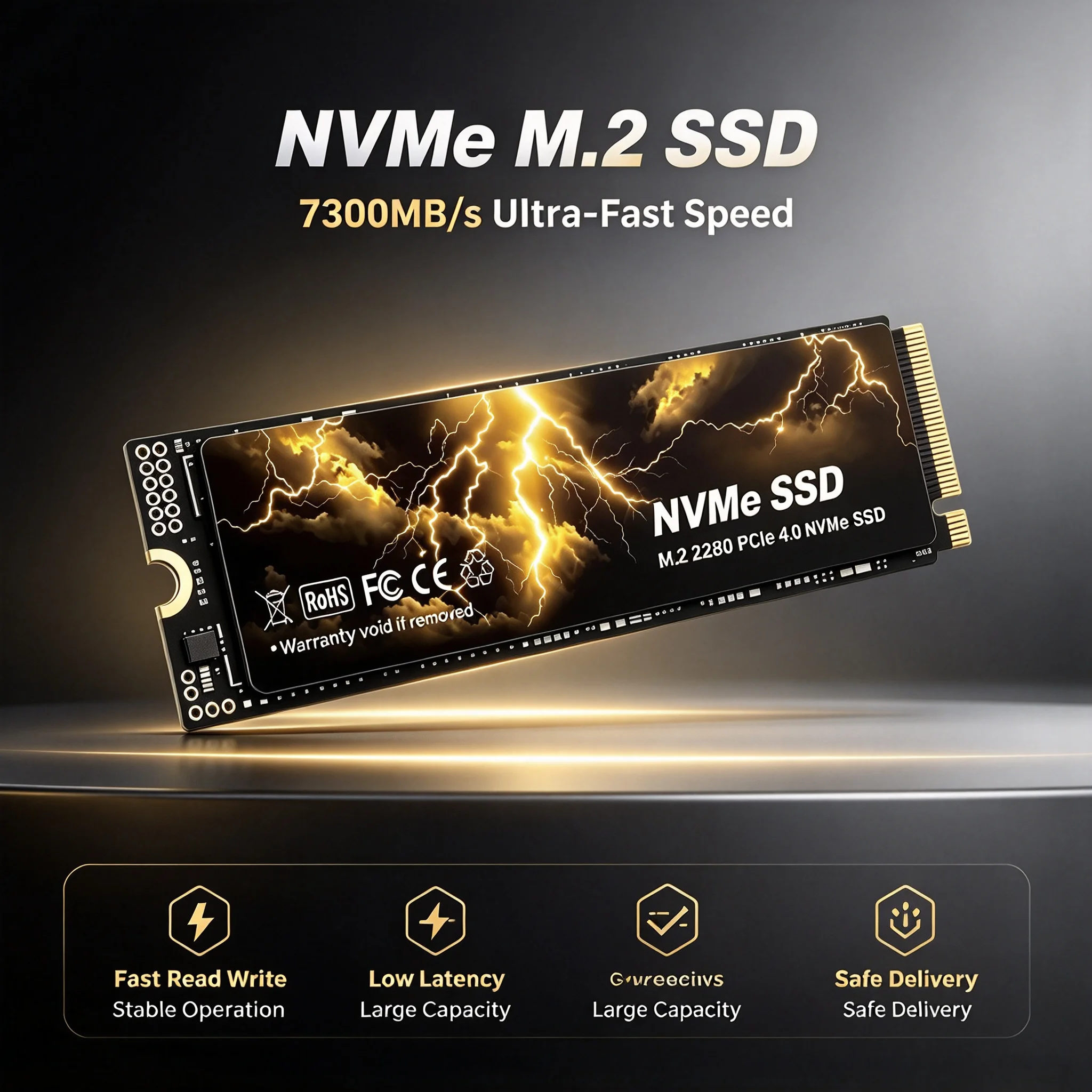 M2 NVMe PCIe Gen4 SSD Internal Solid State Storage Drive 500GB 1TB 2TB 4TB for Game Office PC Notebook Desktop Game Media File S