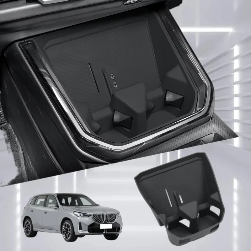 for BMW X3 2025 Water Cup Holder Storage Tray Organizer With Non-slip Mat Central Console Protective Pad Car Accessories