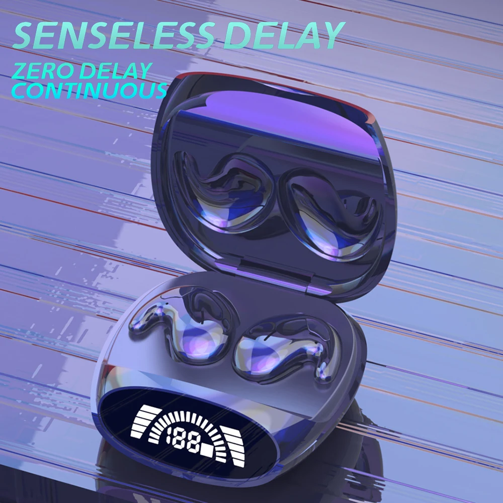 Mini Sleep Auricolari invisibili Piccole cuffie nascoste Bluetooth 5.3 Auricolare con cancellazione del rumore Sport Stereo TWS Cuffie wireless