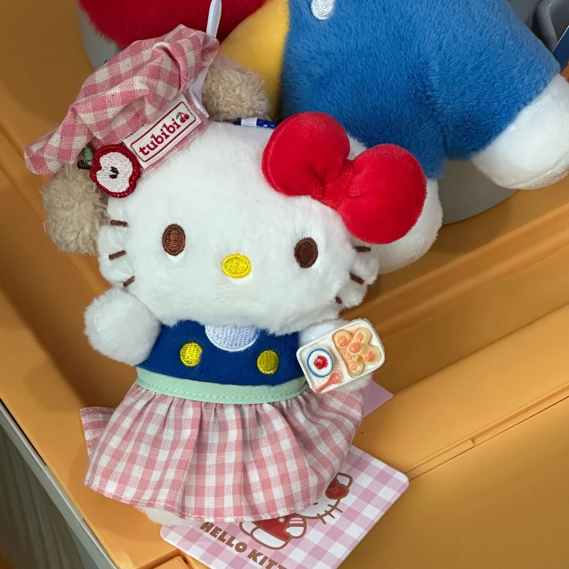 Apfel-Reis-Löffel, Koch, Hello Kitty, Plüsch-Puppen-Anhänger, süße Puppe, Spielzeug, Schlüsselanhänger, Mädchen, Rucksack, Dekoration, Geschenk
