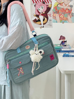 New Fashion Laptop Bag 13.3 14 14.5 Inch Multi Pocket Bag Korean style Students Schoolbag Kawaii Casual Shoulder Bag