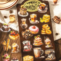 Mr.Paper，Coffee Dessert Baking Theme Stickers， Scrapbook Phone Case Notebook Diary Decorative Stationery Stickers, 50 Sheets/box