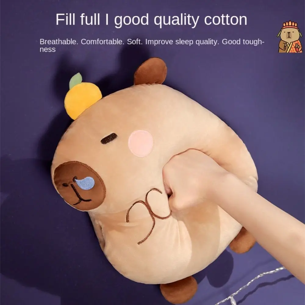 

Stuffed Toys Cartoon Capybala Sleeping Pillows Soft Cute Capybala Plush Cushion Anime Portable Dolphin Plush Blanket Girl Gift