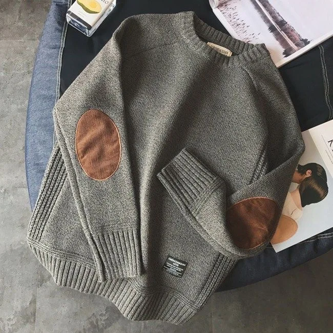 

Мужской вязаный свитер в японском стиле в стиле ретро, круглый пуловер Ne, лоскутный базовый слой, простое универсальное шерстяное пальто из Гонконга