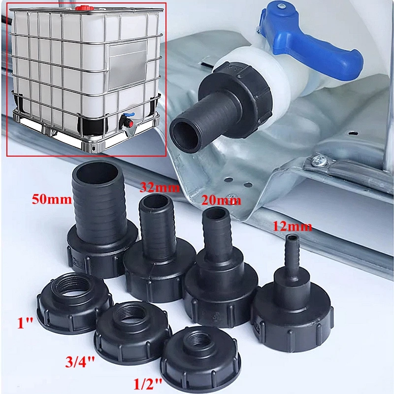 High Quality Tank Adapter 1000L Ton Barrel Joint Plastic Fitting Reducer Fittings Home Stopcock Garden Waterning Hose Connector