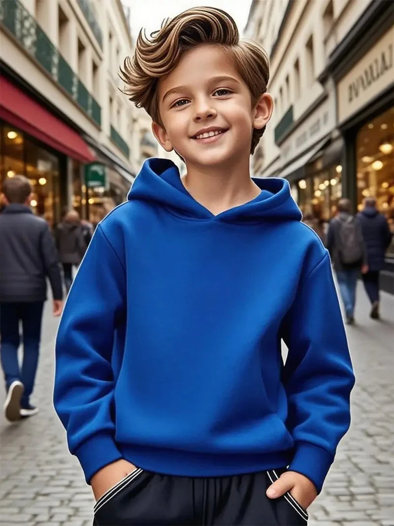 سويت شيرت بغطاء للرأس سميك ودافئ للأولاد. الخيار المثالي للارتداء اليومي غير الرسمي والأنشطة الخارجية. مثالية ل #5