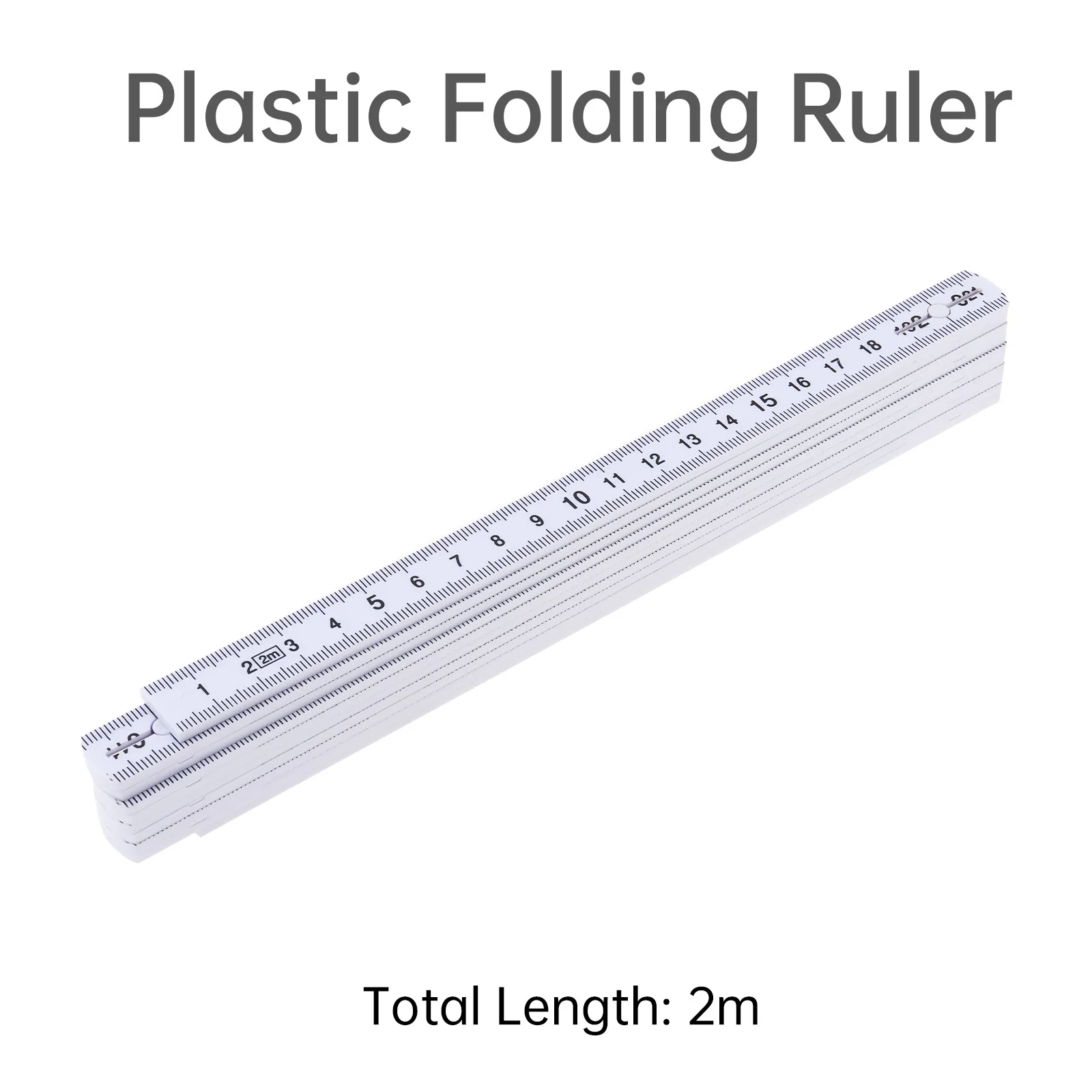 1m/2m Double Sided Metric Scale Ruler Foldable Plastic Ruler Measuring Tool for Teaching / Drawing / Carpenters/Drafting /Crafts