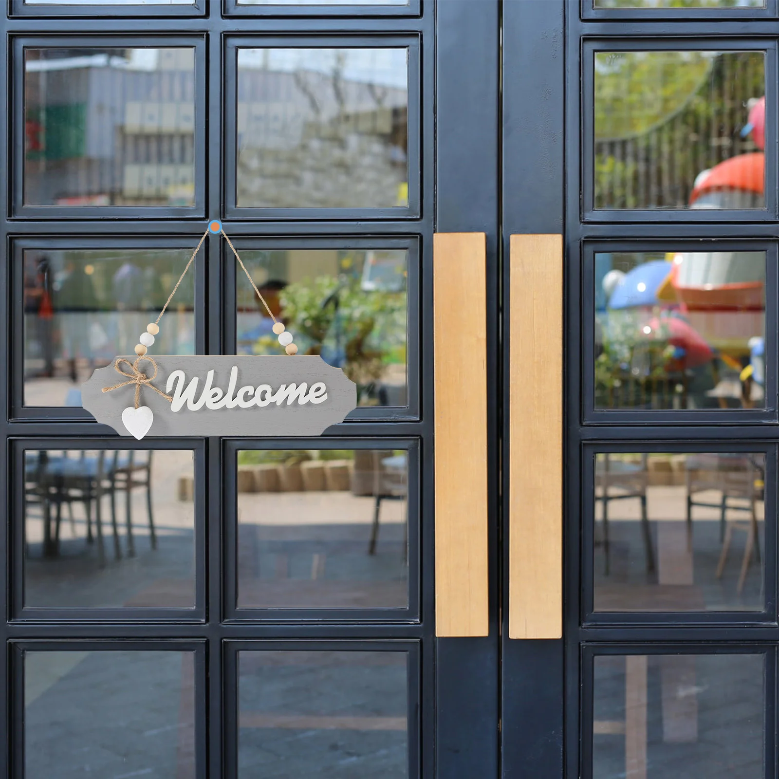 

Double Sided Store Sign Decoration Entrance Wood Front Door Decorations Outdoor