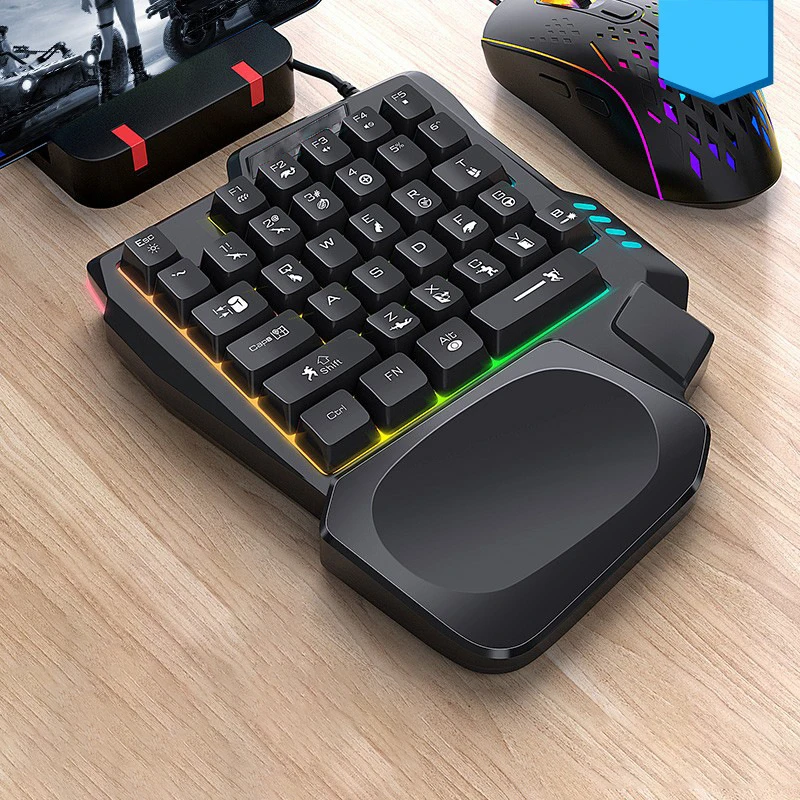 35 teclas usb com fio teclado e mouse para jogos móveis e-sports jogo chave e mouse conjunto e-sports luminoso teclado ergonômico trono