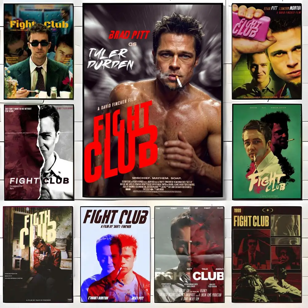 Filme F-Fight Club Poster, Wandkunstdruck, geeignet für Wohnzimmer, Schlafzimmer, Bar, Salon, Heimdekoration, Geschenk