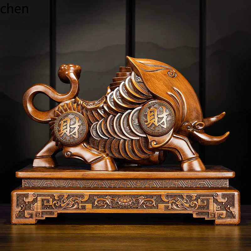 CZ Divine Ox Ornament  Entryway, Study, Boss's Office Decoration, Housewarming and Opening Ceremony Gift