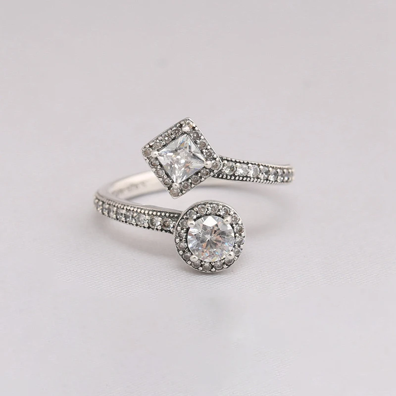Women's Shining Zircon Adjustable 925 Sterling Silver Ring
