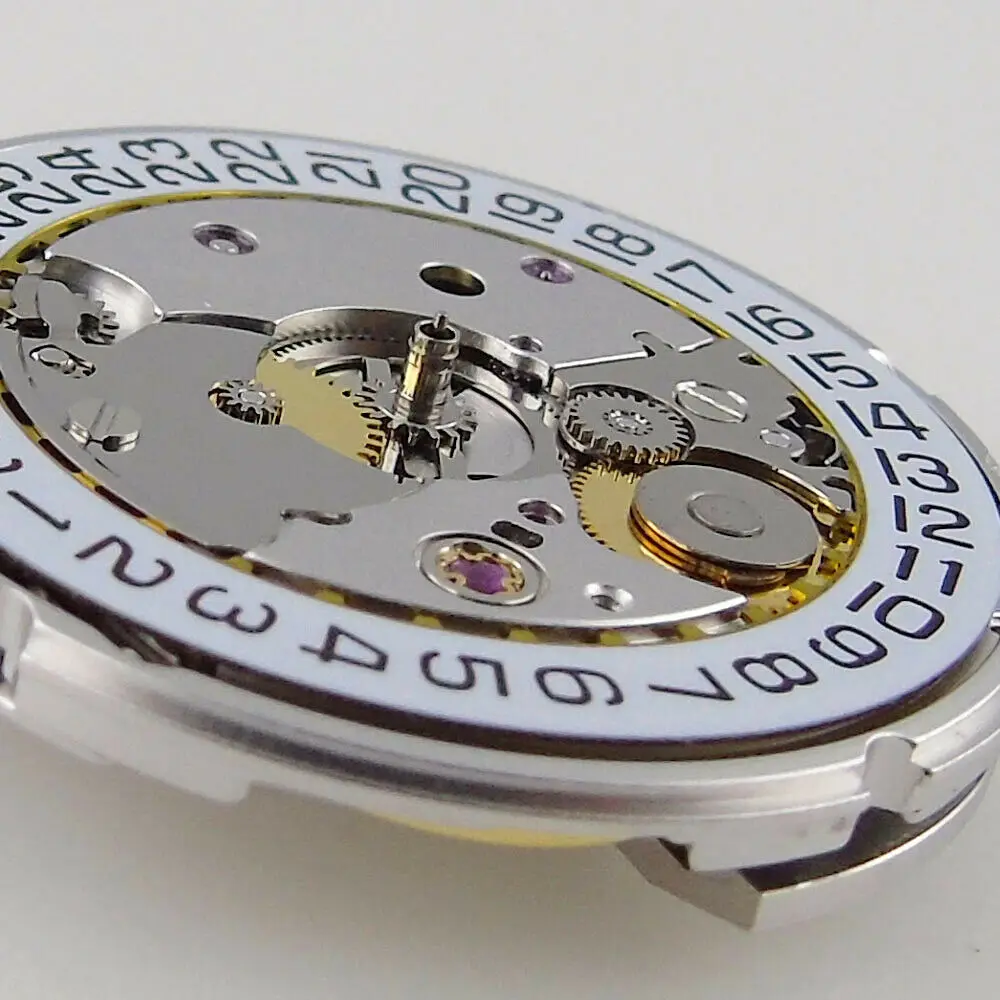 1x PT5000 Automatic Watch Movement with Casing Clamps & Screws, Durable 25 Jewels Auto Repair Part for ETA2824-2 Watch Accessories