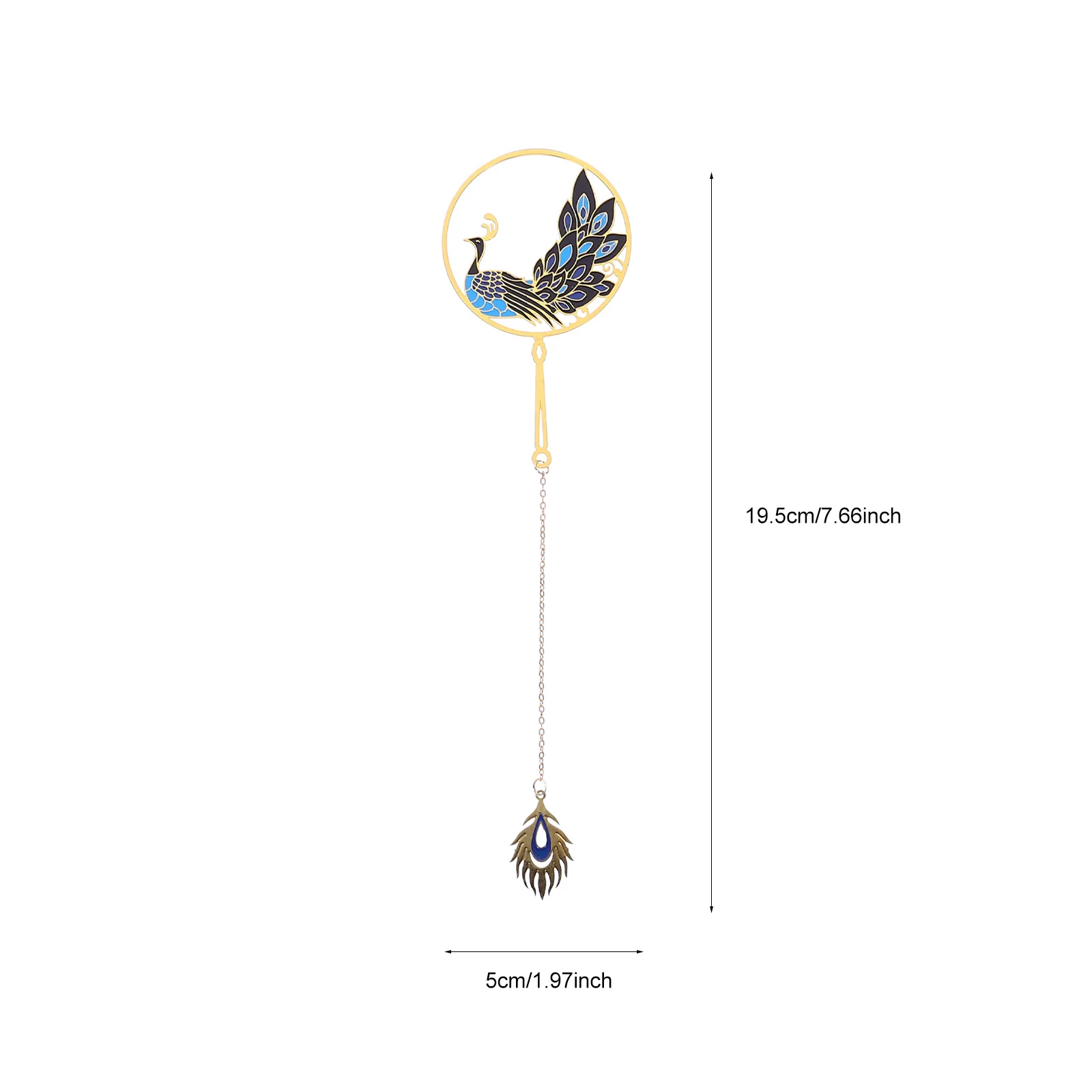 

2Pcs Peacock Bookmarks Aesthetic Metal Charm Tassel Student Gift Wedding Souvenir Home Office Reading Decorative Style Pendant