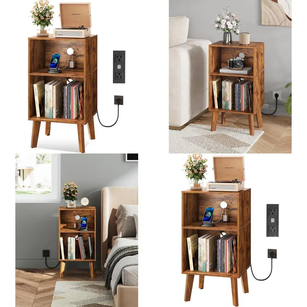 

Современная прикроватная тумбочка, цвет рустик-коричневый, для небольших помещений и в стиле середины века