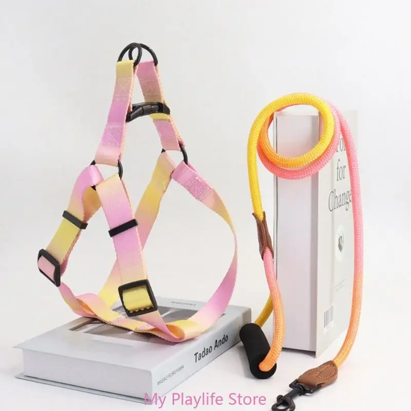 Dog Training Harness & Leash Set Walking Pet Chest Harness Training Rope Fast Release Harness Easy Control Harness Rope