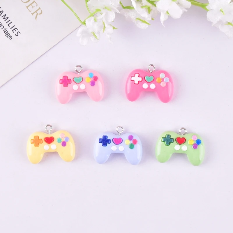 10pcs Color Gaming Console Gamepad Resin Charms for Earring Keychain DIY Decoration Fashion Jewelry Accessories